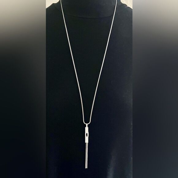 Vintage Swarovski Kolye Cubist Pendant Long Necklace - Picture 3 of 9
